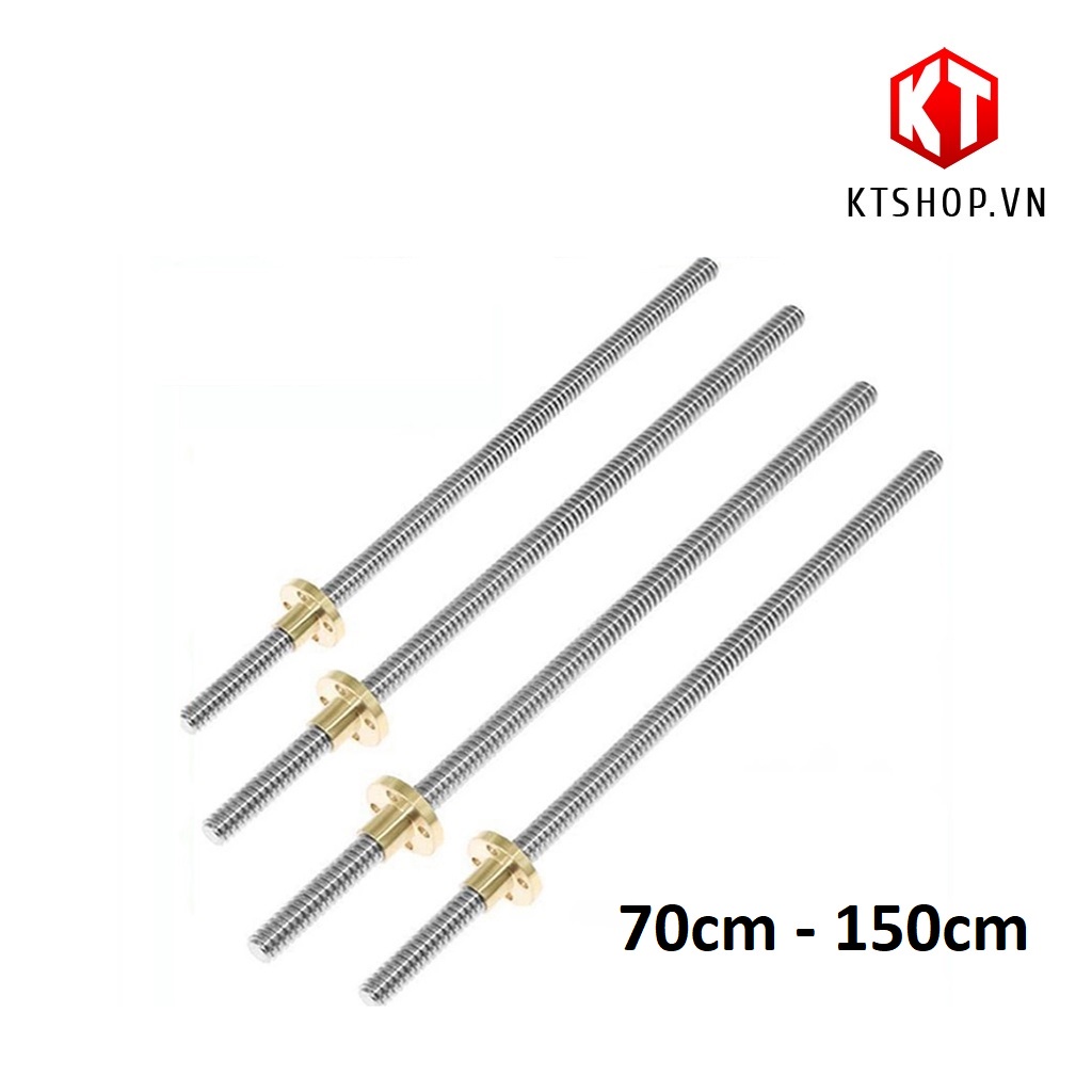 Vít Me T8 Kèm Đai Ốc Dài 70cm - 150cm
