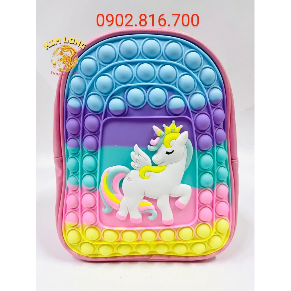 Balo pop it - Cặp đi học cho bé mẫu giáo - mầm non hình ngựa Pony