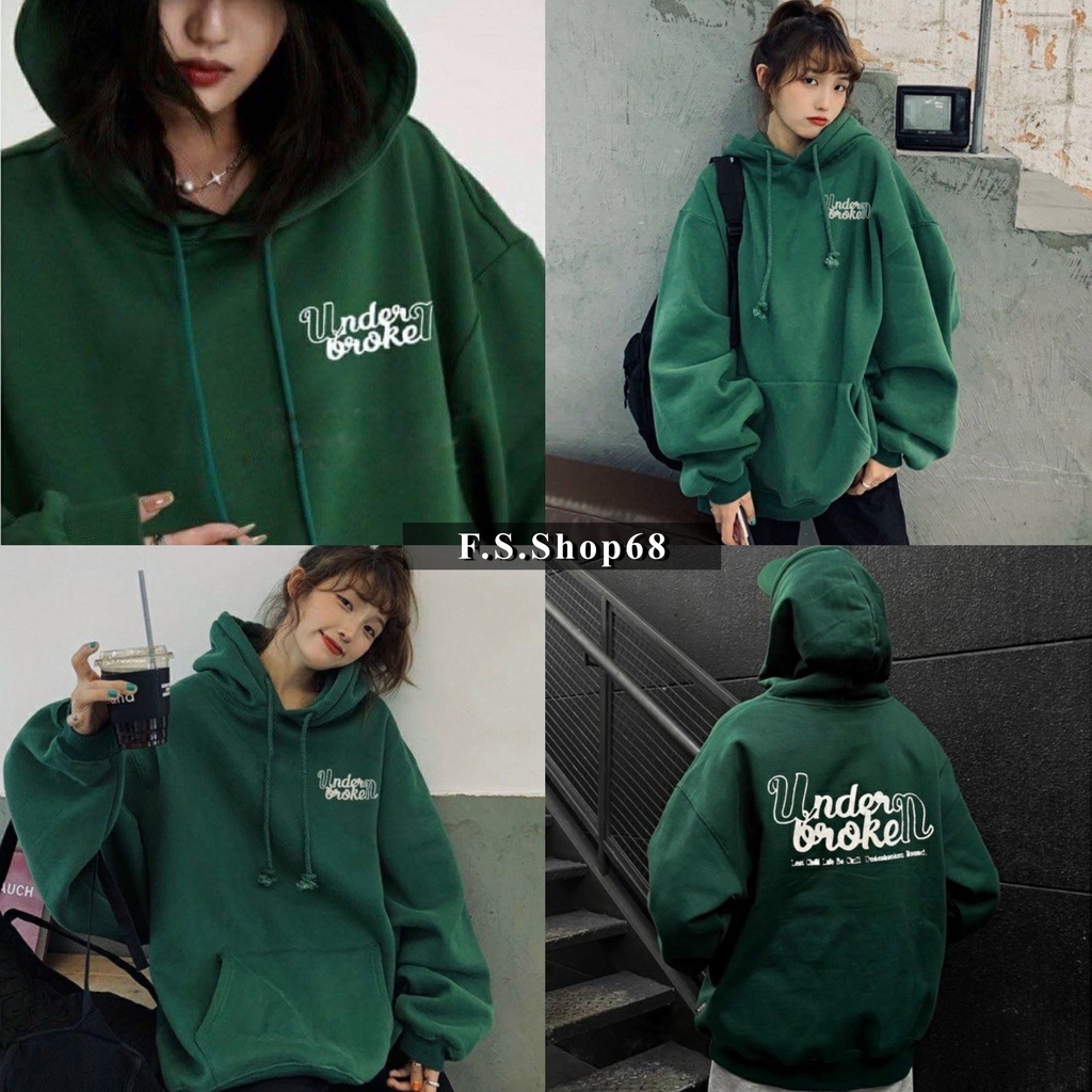 Áo KHOÁC Hoodie XANH LÁ UNDER BROKEN và Ulzzang Unisex f.s.shop68