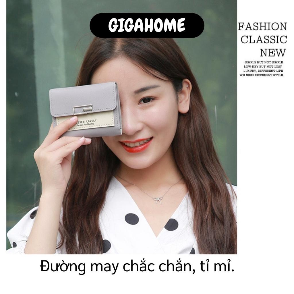 Ví Nữ Ngắn GIGAHOME Bóp Da Cầm Tay Mini Đẹp Cao Cấp Nhỏ Xinh Đựng Thẻ Tiền Nhiều Ngăn 8334