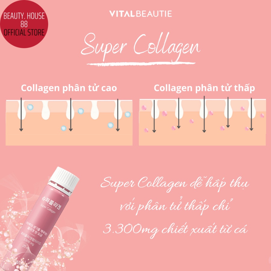 VB COLLAGEN - Nước Uống Bổ Sung Collagen Vital Beautie Super Collagen (30 Ống) 25 ml/ 1 ống