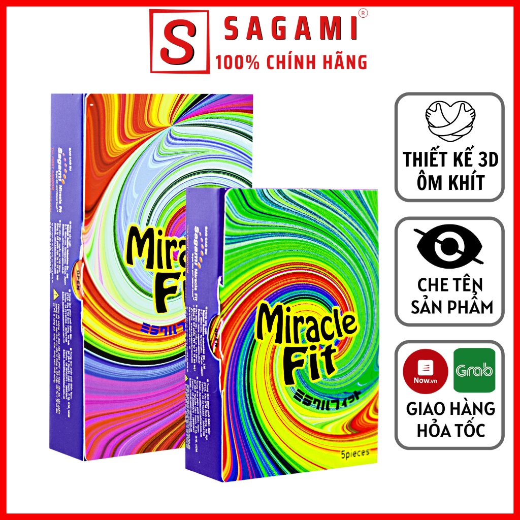 Bao Cao Su Sagami Miracle Size 49mm – BCS Mỏng Nhiều Gel - Thiết Kế 3D Ôm Khít