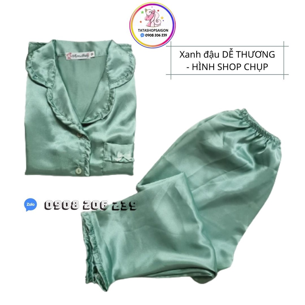 11-40kg Bộ quần áo dài tay phi lụa bóng bé gái - Bộ pijama dài tay size đại cho bé gái -tatashop