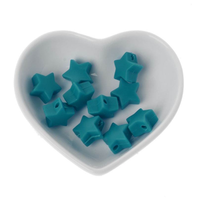 Bộ 10 Hạt Xâu Chuỗi Nhiều Màu Sắc Dùng Làm Đồ Gặm Nướu Cho Bé