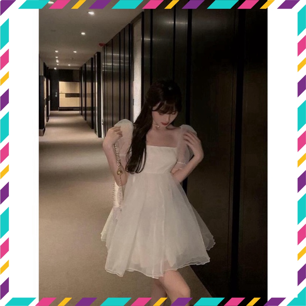 Váy Nữ, Váy Babydoll Voan Tay Phồng Style Tiểu Thư Công Chúa, Vải Voan Tơ 2 Lớp Tay Phồng | BigBuy360 - bigbuy360.vn