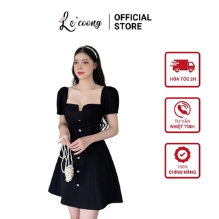 Đầm Dự Tiệc Đính Đá LECOONG V190 Màu Đen Trắng Đỏ