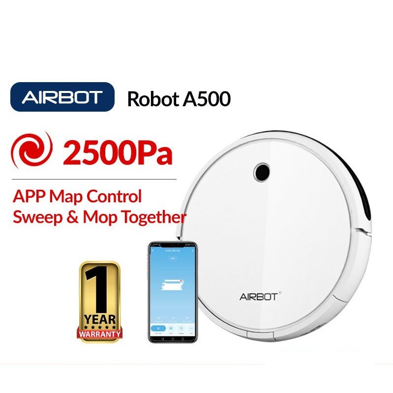 Robot hút bụi Airbot A500 2500Pa Điều khiển ứng dụng Tuya Robot thông minh Quét + Lau sàn