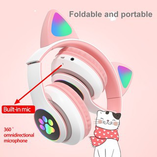 [Rẻ vô địch] Tai Nghe Mèo Bluetooth , Headphone Tai Mèo Dễ Thương Có Mic,Âm Bass Mạnh Mẽ Và Dung Lượng Pin Khủng casealpha