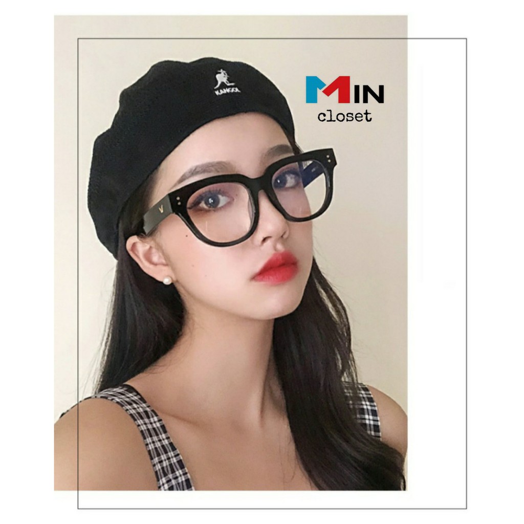 💖 𝑭𝑹𝑬𝑬𝑺𝑯𝑰𝑷 💖 MẮT KÍNH GIẢ CẬN UNISEX GỌNG CHỮ V FORM VUÔNG 2 CHẤM HOT TREND CỰC ĐẸP