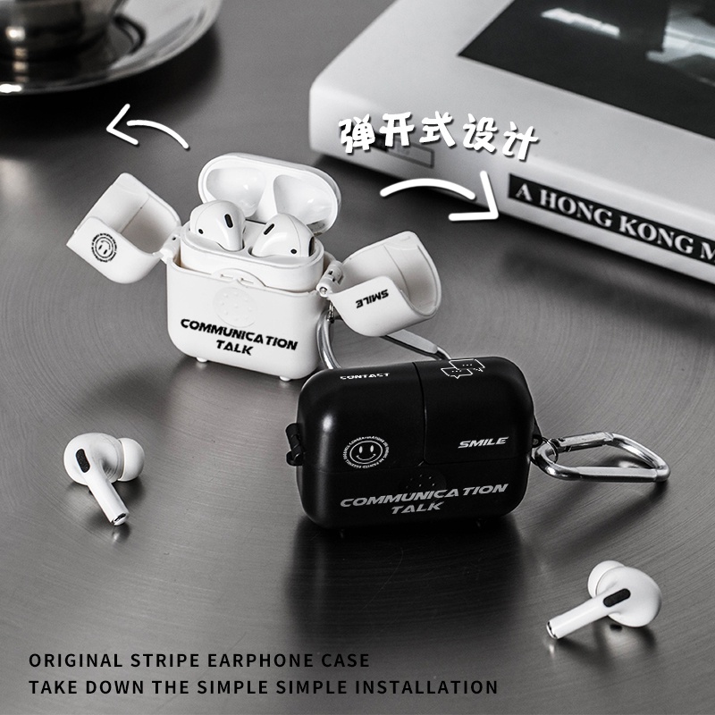 Vỏ Bảo Vệ Hộp Sạc Tai Nghe Airpods 3 Airpods 2 Airpods 2nd gen 1 / 2 Pro Mềm Hình Mặt Cười Dễ Thương