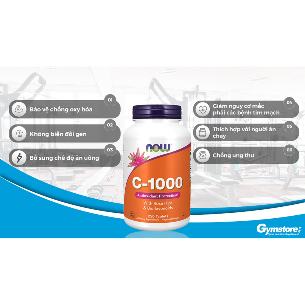 Viên uống Now Vitamin C-1000 Zinc Immune  nhập khẩu Mỹ - Gymstore tăng sức đề kháng
