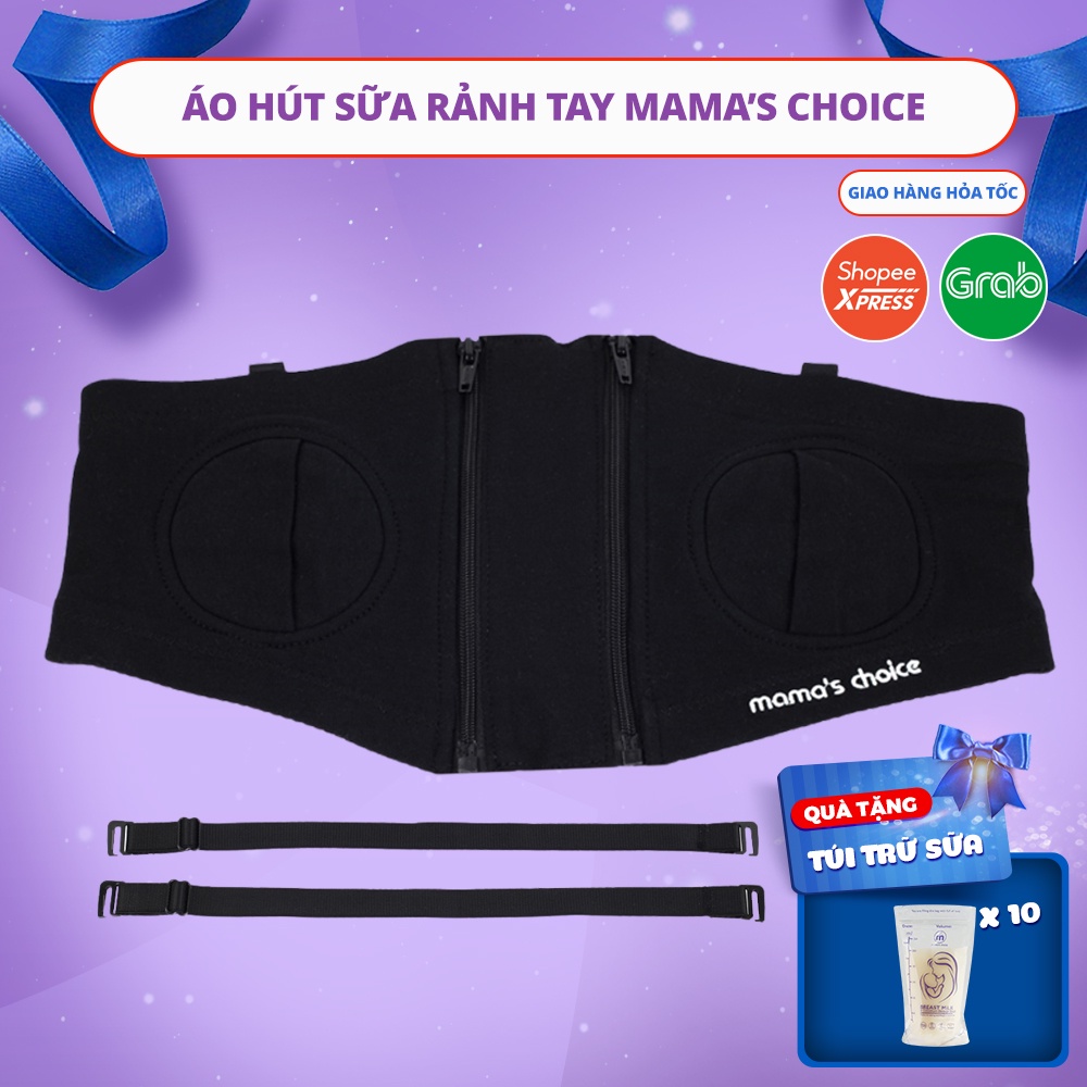 Áo Hút Sữa Rảnh Tay Mama’s Choice, Mặc Hút Sữa Cho Mẹ, Có Dây Giữ Bình Hút Sữa, Có Tấm Tăng Phía Trước Và Sau, Freesize
