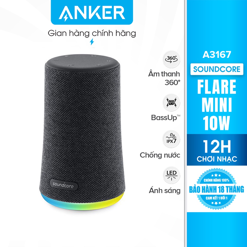 [Mã ELHACE giảm 4% đơn 300K] Loa Bluetooth SoundCore Flare Mini 10w (By Anker) - A3167