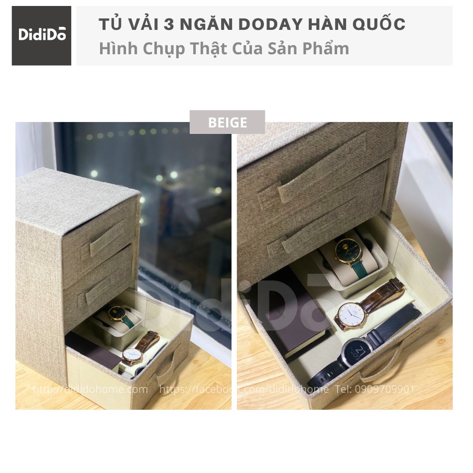 Tủ vải mini 3 ngăn Doday Hàn Quốc