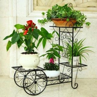 Kệ để chậu cây 4 tầng họa tiết bánh xe