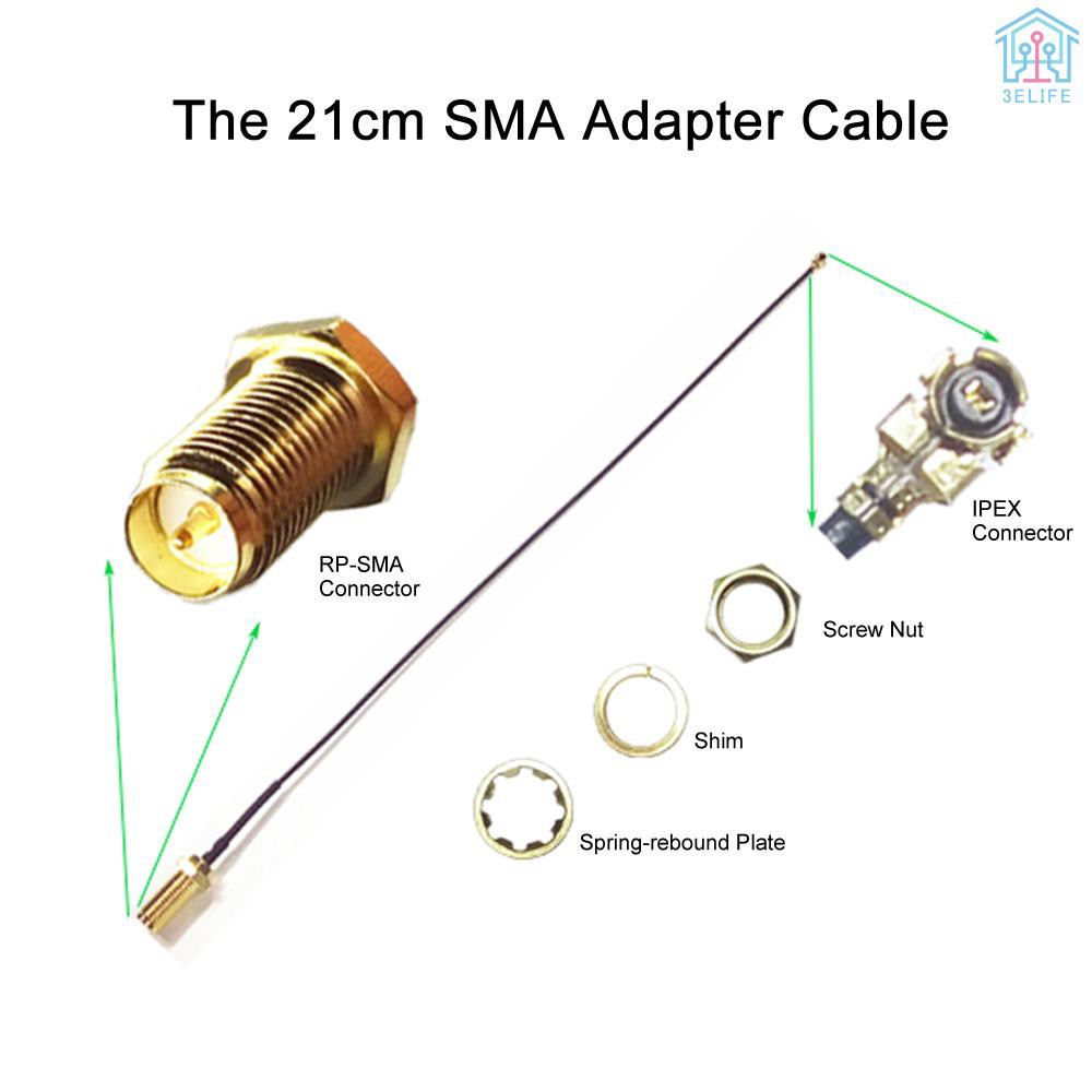 【E&amp;V】2.4GHz 5dBi WiFi Antenna Aerial w/ RP-SMA Male Connector &amp; 21cm SMA Adapter Cable for Wireless Router WiFi Adapter STB Modem Pool