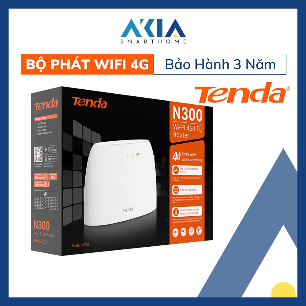 Bộ phát Wifi dùng sim 4G Tenda 4G03 - Hàng Chính Hãng