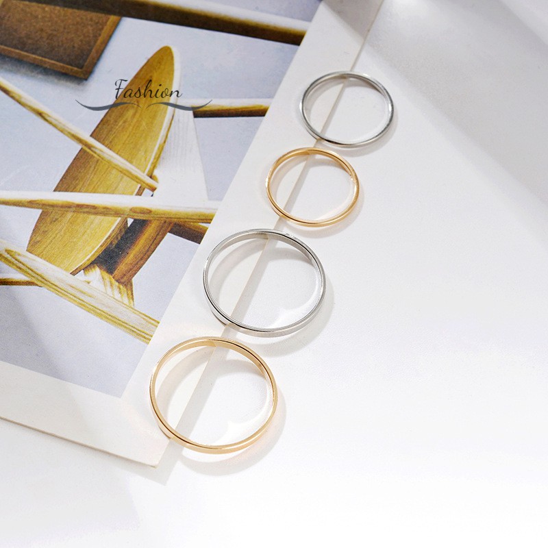 Bộ 10 nhẫn mạ hợp kim thiết kế đơn giản dành cho nữ đi tiệc đám cưới