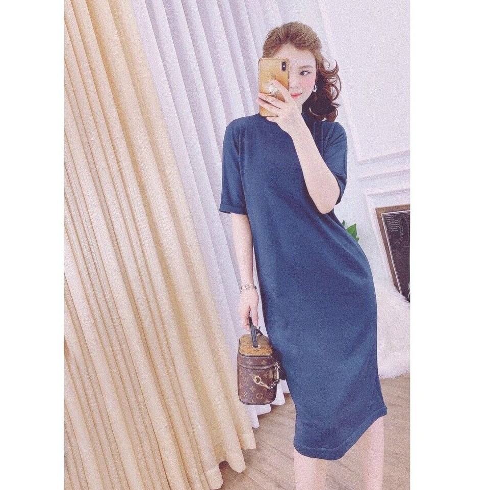 [Mã WAINCU20 hoàn 20% xu đơn 99k] Váy len cổ tròn dài quảng châu nhiều màu