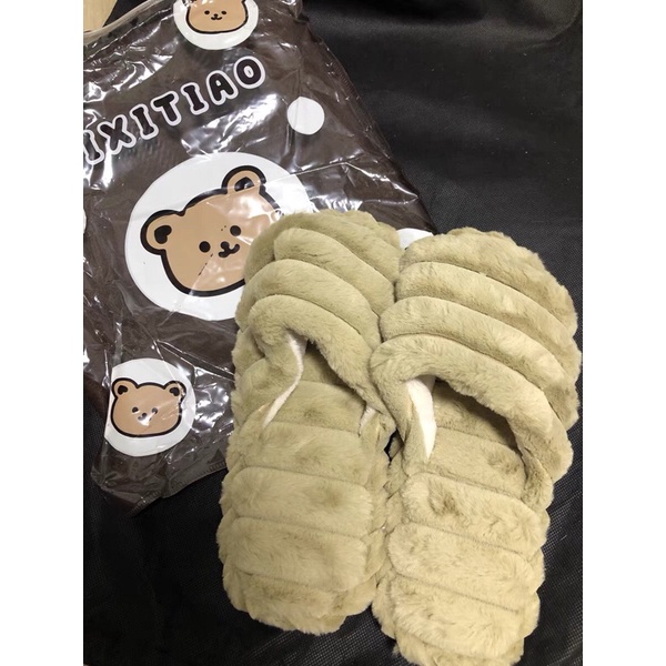 Dép bông quai ngang hở mũi đường viền màu đơn sắc đơn giản kèm ảnh thật