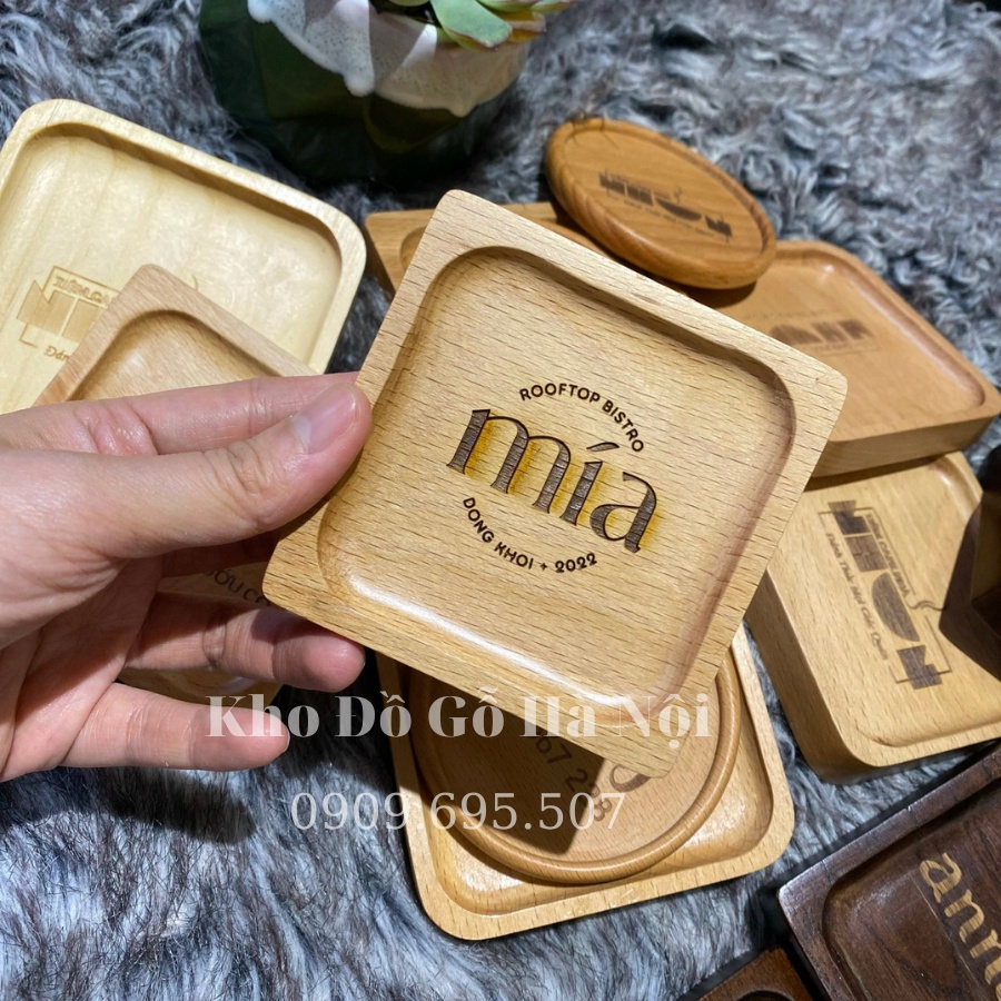 Miếng Lót Ly, Đế Lót Ly  Chất Liệu Gỗ Beech Tự Nhiện Nhập Khẩu Pháp - Kho Đồ Gỗ Hà Nội