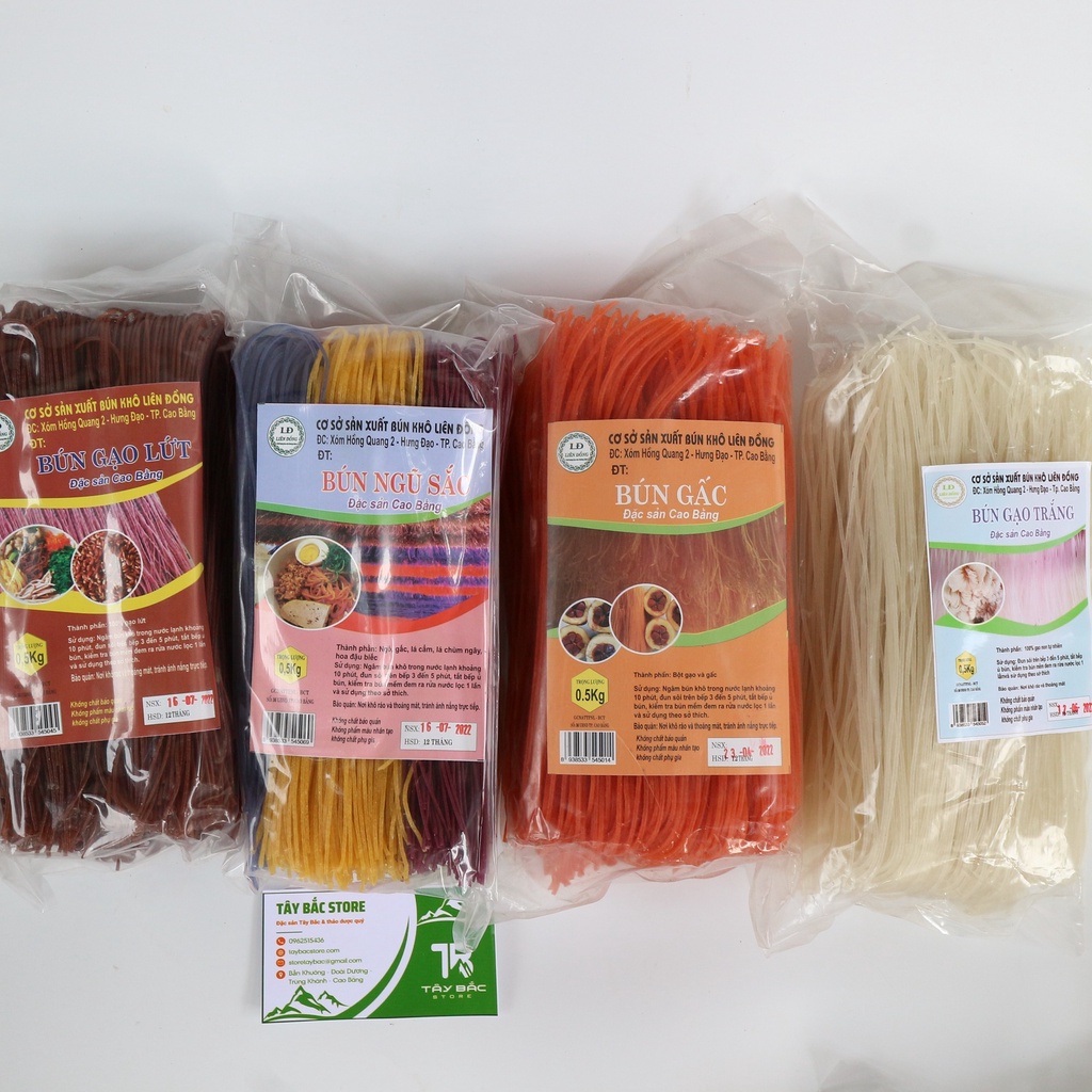 Bún Khô Cao Bằng Túi 500G (Phở khô Liên Đồng) Bún Cao Tuyền Đặc Sản Cao Bằng