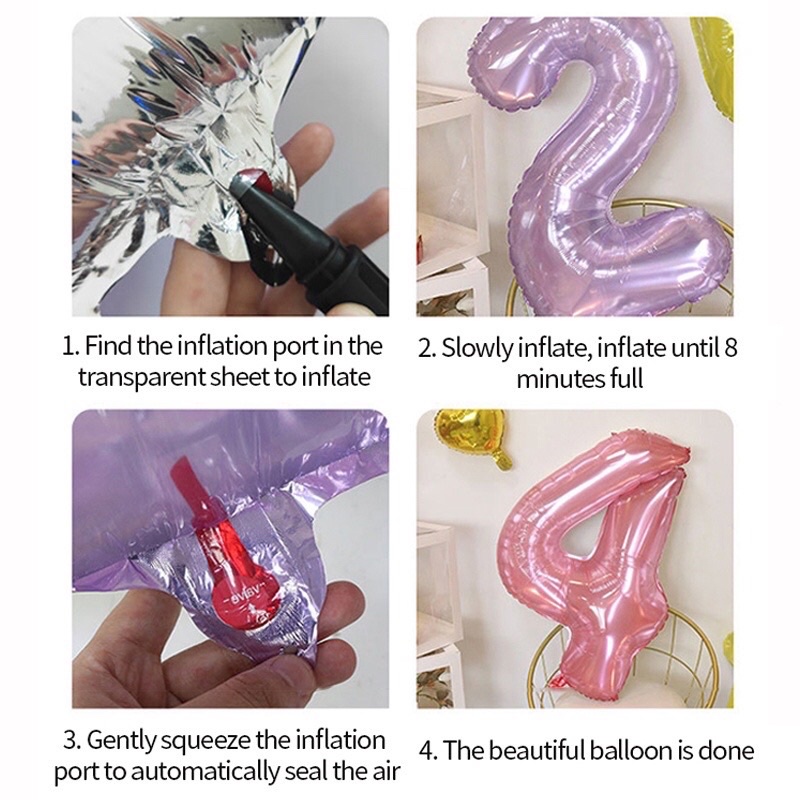 Bóng số tuổi sinh nhật màu thạch rau câu hồng phấn, bóng số màu xanh lá cây sie 32&quot; 70cm