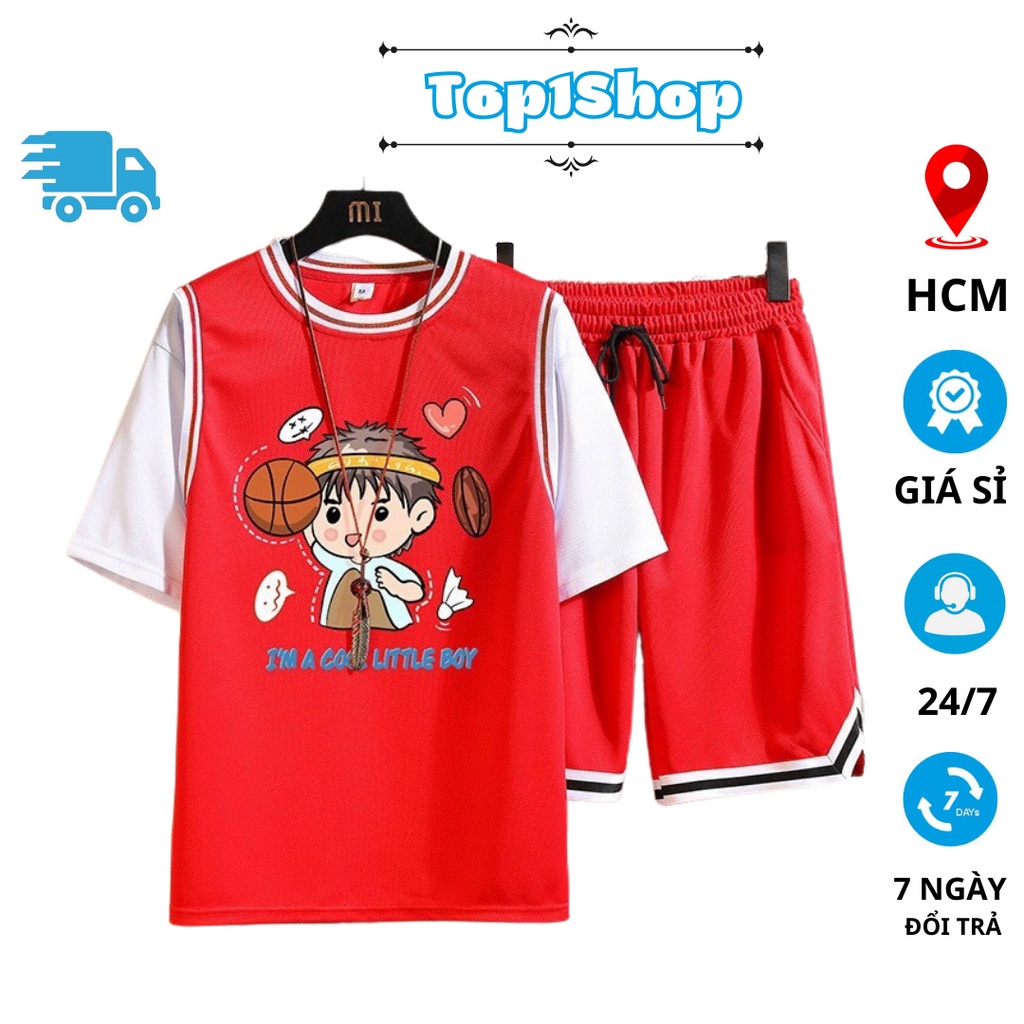 Đồ Bộ Nam Mẫu Mới 🚚 FREESHIP 🚚 Đồ Ngủ Nam Little Boy thể thao phối màu cao cấp phong cách Hàn Trẻ Trung Họa Tiết Bắt Mắt