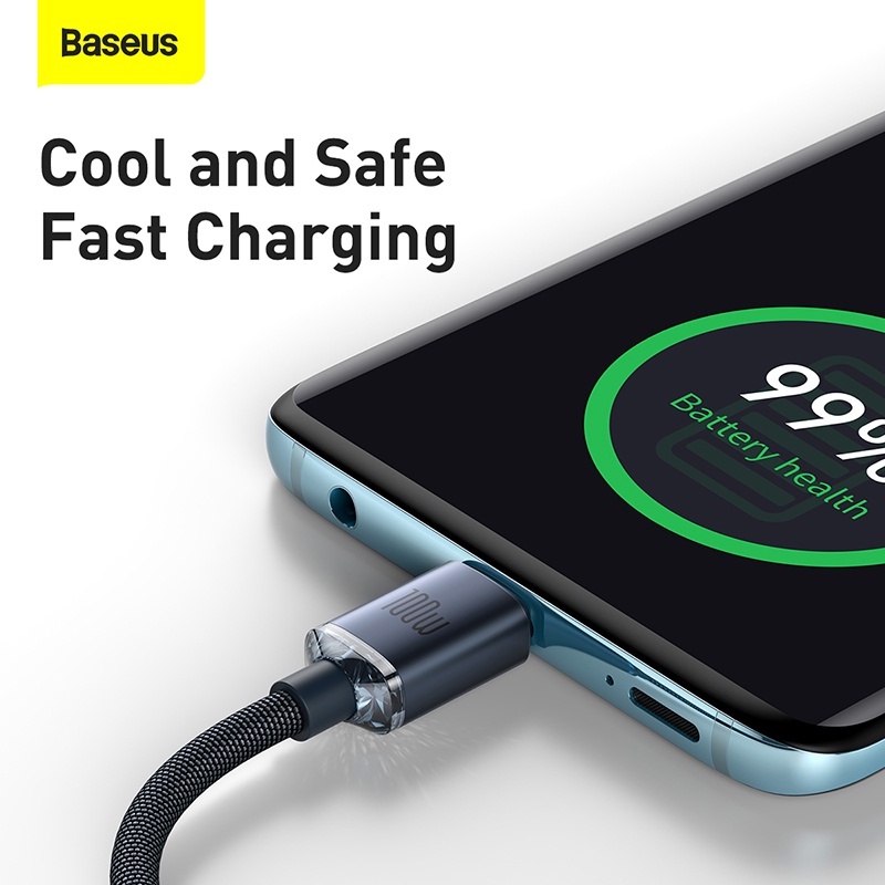 Cáp Sạc Nhanh Baseus 100W USB C Sang Type C Cho Macbook iPad 5A PD Xiaomi POCO X3 Pro Samsung Huawei