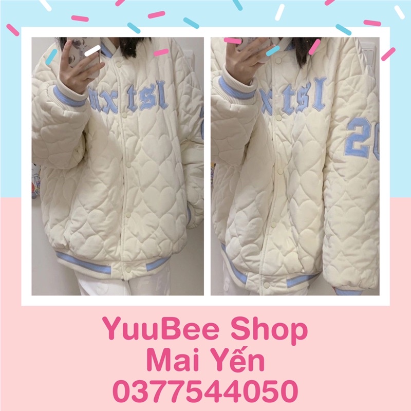 Áo phao bomber nam nữ sổ 20 cúc bấm