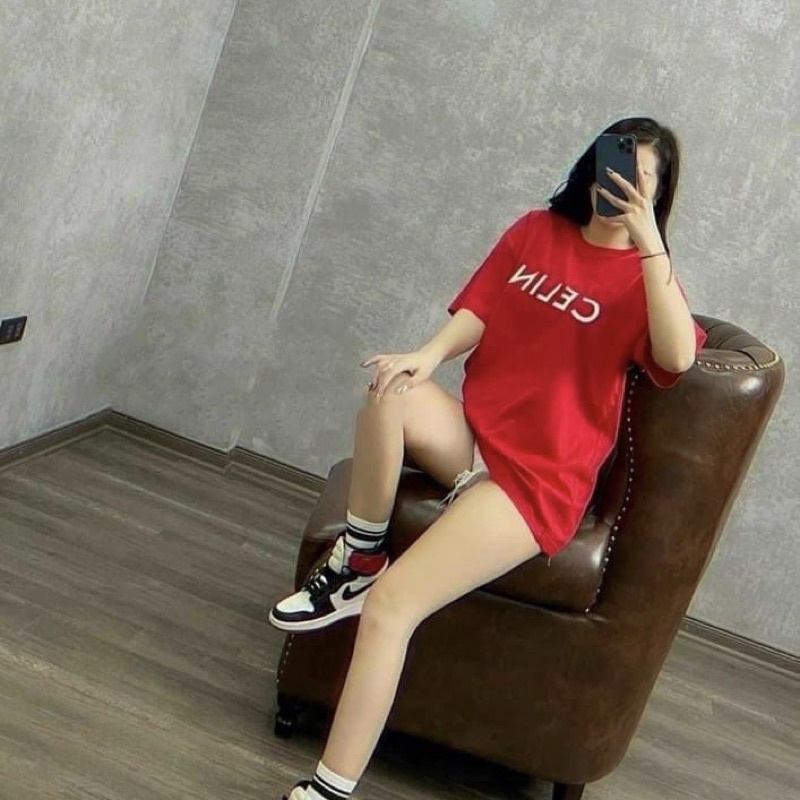 Áo phông in chữ Áo thun cộc tay dáng thụng rộng