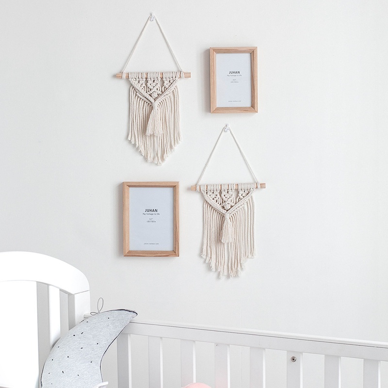 Tấm thảm dệt thủ công treo tường trang trí phong cách boho sáng tạo thời trang/ Dây đèn treo trang trí