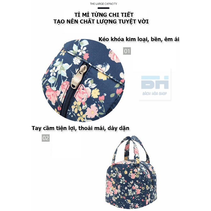 SANNEA - CAO CẤP - Túi đựng cơm giữ nhiệt, túi đựng bình sữa, dã ngoại - Vải Oxford D600 chống nước TH75