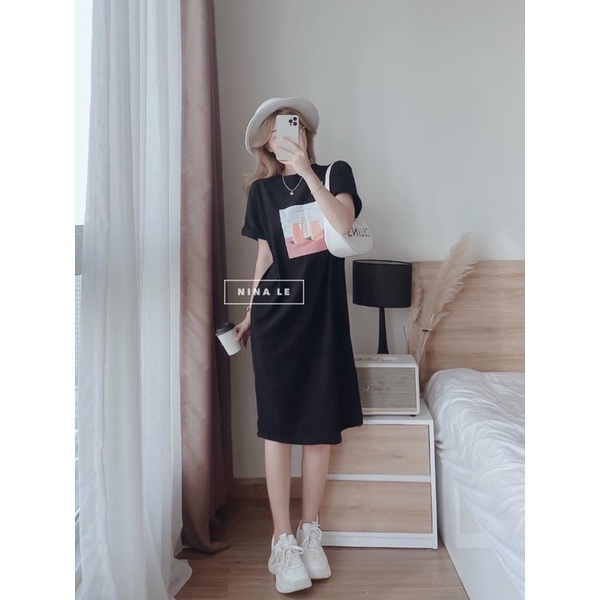 Váy thun dáng rộng in họa tiết xinh xắn cá tính dành cho nữ | BigBuy360 - bigbuy360.vn