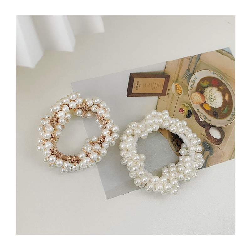 Mới Dây Cột Tóc Đính Ngọc Trai Đơn Giản Phong Cách Hàn Quốc