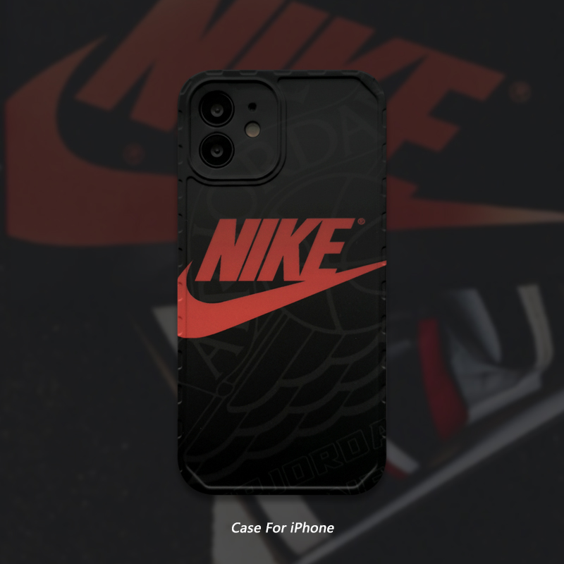 Ốp Điện Thoại Mềm In Hình Giày Sneaker Màu Đỏ Đen Cho iPhone 14 / 13 / 12 Pro MAX / 11 / 14 Pro / 13 Pro MAX