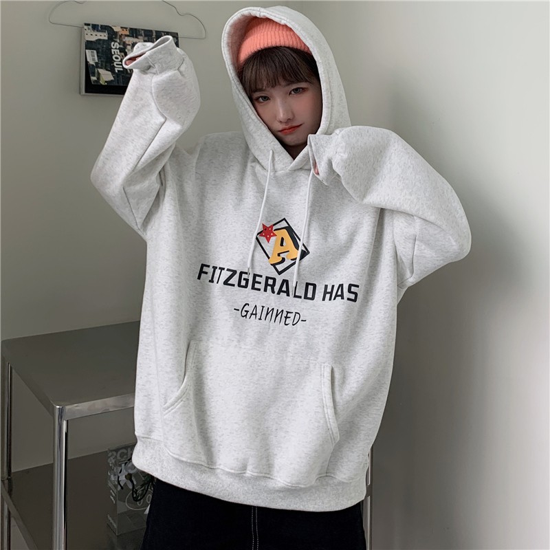[Áo hoodie nữ form rộng]  áo hoodie nữ dài oversize quảng châu vải nỉ in hình chất đẹp | BigBuy360 - bigbuy360.vn