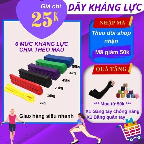 Dây Kháng Lực Power Band Đa Năng Hỗ Trợ Tập Luyện, Hỗ Trợ Lên Xà với 100+ Bài Tập Tại Nhà