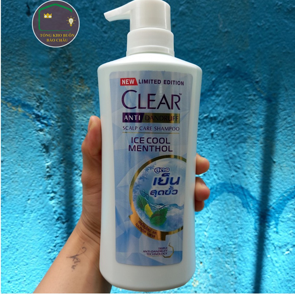 Dầu gội Thái Lan Clear Ice Cool Menthol bạc hà mát rượi 480ml