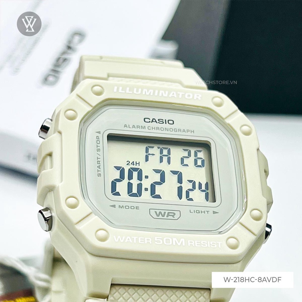 Đồng Hồ Điện Tử Nam Casio WATCHSTORE W-218HC-8AVDF Thiết Kế Mặt Kính Khoáng 43mm Phong Cách Trẻ Trung Năng Động