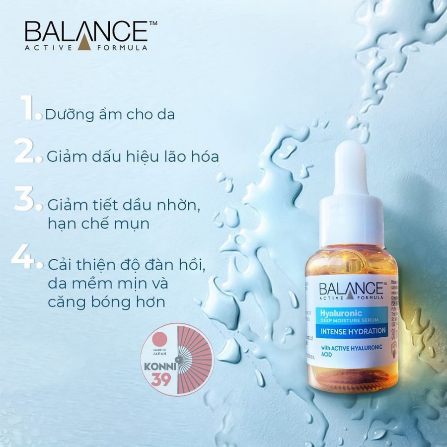 Serum tinh chất dưỡng da bổ sung nước Balance Active Skincare Hyaluronic Deep Moisture 30ml - Konni39