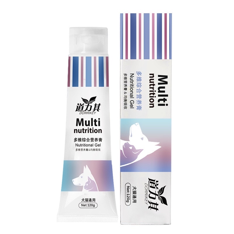 GEL DINH DƯỠNG CHO CHÓ MÈO DORRKEY MUTIL NUTRITION BỔ XUNG DINH DƯỠNG VÀ KHOÁNG CHẤT THIẾT YẾU 120g