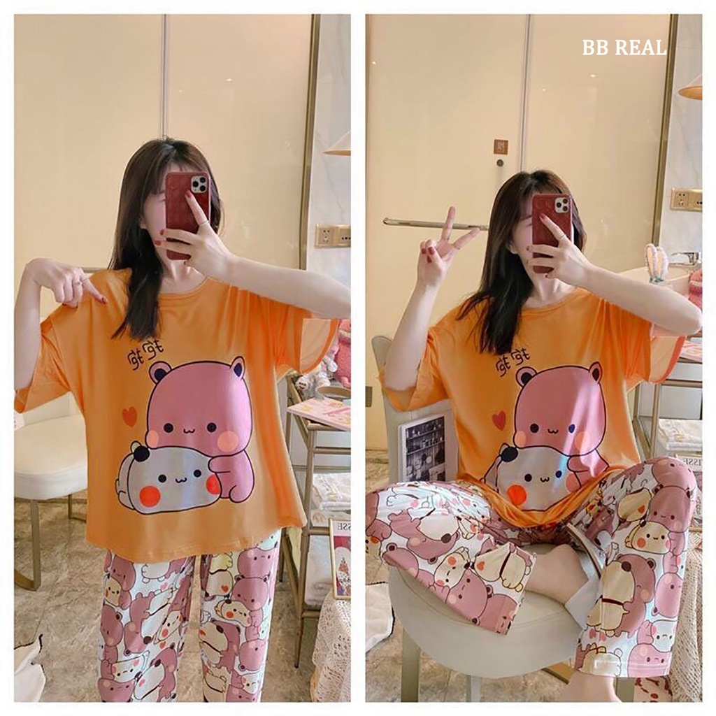 Đồ Bộ Nữ Mặc ở Nhà Bộ Đồ Ngủ Quần Dài Pijama Thun Lạnh Đẹp [CODE 41-44] Freesize Từ 45-55Kg - BB REAL | BigBuy360 - bigbuy360.vn
