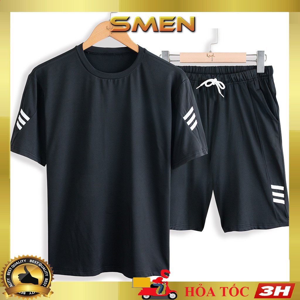 Bộ thể thao nam thun lạnh tập gym, bộ quần áo nam cao cấp thun lạnh thể thao co giãn 4 chiều BO03 - SMEN