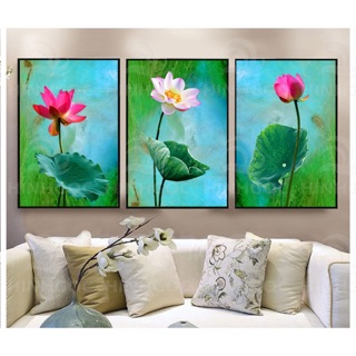 Tranh Canvas Hoa Sen Nghệ Thuật ( đã đóng khung ) SR137