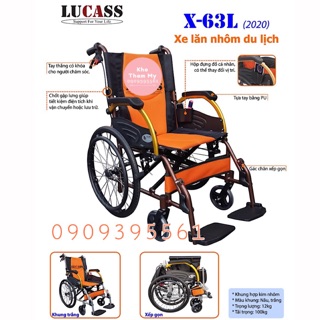 Xe lăn hợp kim nhôm du lịch lucass x-63l 2020