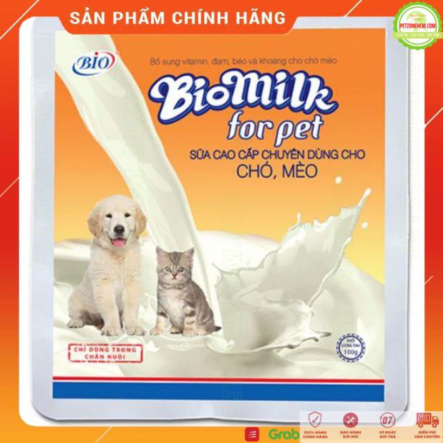 [ Giao hàng nhanh ] Sữa cho chó mèo Bio Milk for pet 100gr  FREESHIP  Sữa cao cấp dùng cho chó mèo | PetzoneHCM