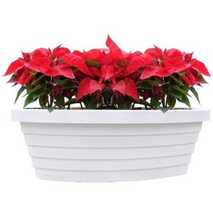 Chậu ban công dáng thuyền cao cấp 50x25cm kèm lưới thông minh_Chậu nhựa máng cao cấp trồng rau, hoa, cây cảnh chữ nhật
