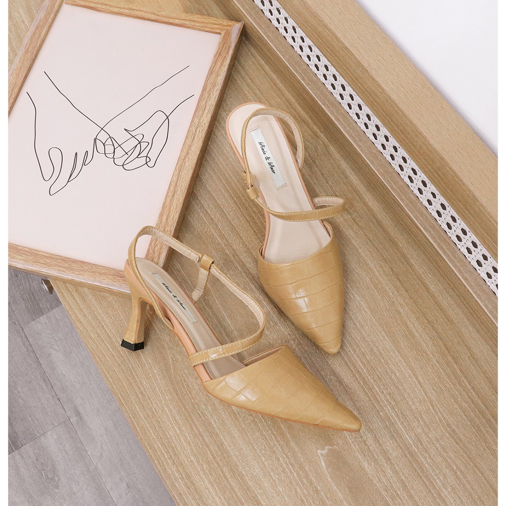 Sandal Nữ Cao Gót bAimée & bAmor Slingback Mũi Nhọn Quai Hậu Gót Nhọn 5p Phong Cách Hàn Quốc Đẹp Chính Hãng MS1542