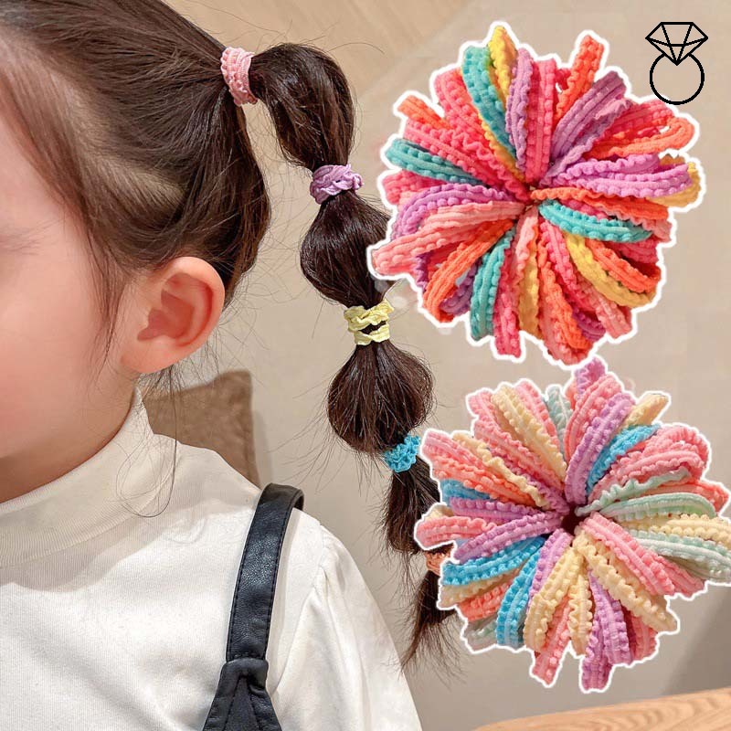 Set 5 Dây Buộc Tóc Co Giãn Màu Sắc Ngọt Ngào Cho Bé Gái